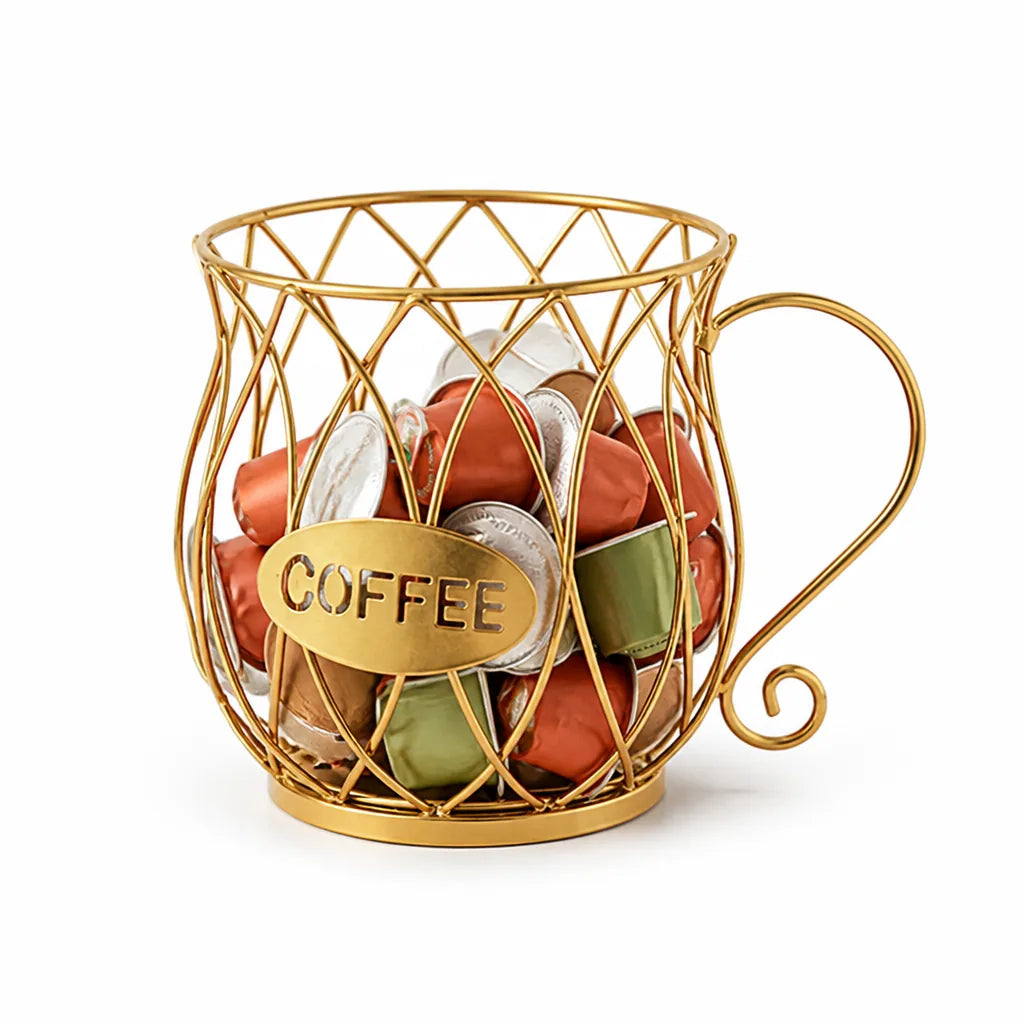 Coffee Capsule Holder Wrought Iron Open Weave