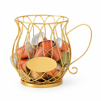Coffee Capsule Holder Wrought Iron Open Weave