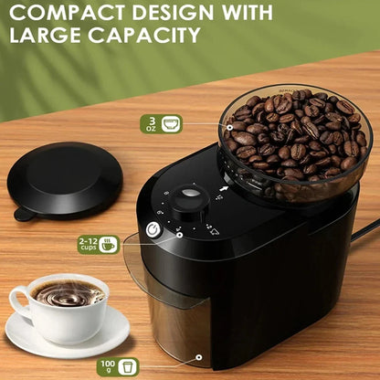 Coffee Grinder Adjustable Burr 28 Grind Settings Quiet Operation