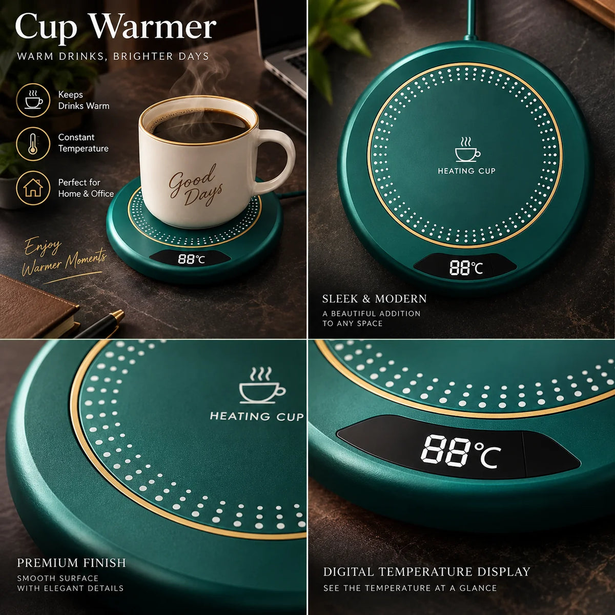 Coffee Mug Warmer Digital Display & 3 Preset Temps