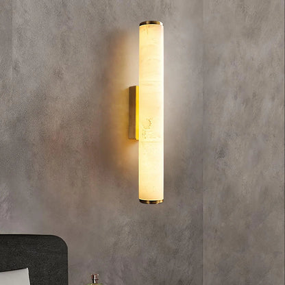 Column Wall Sconce Slim Vertical Integrated LED Stone-Effect Resin