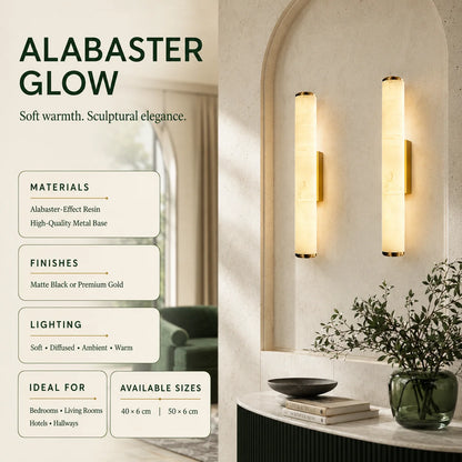 Column Wall Sconce Slim Vertical Integrated LED Stone-Effect Resin