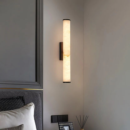 Column Wall Sconce Slim Vertical Integrated LED Stone-Effect Resin