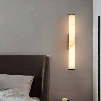 Column Wall Sconce Slim Vertical Integrated LED Stone-Effect Resin