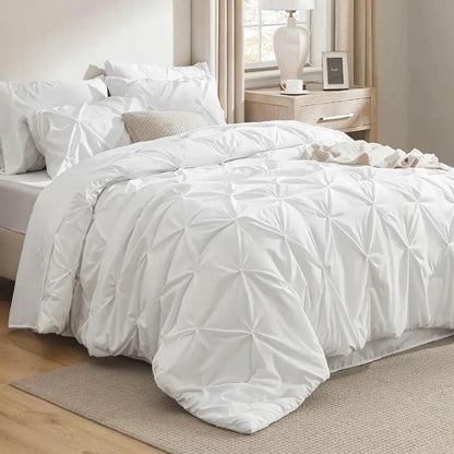 Comforter Set Microfiber Pintuck All-Season Machine-Washable