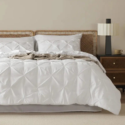 Comforter Set Microfiber Pintuck All-Season Machine-Washable