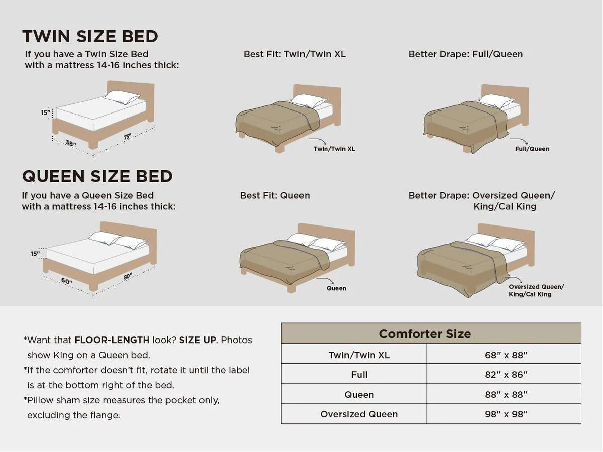 Comforter Set Microfiber Pintuck All-Season Machine-Washable