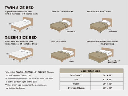 Comforter Set Microfiber Pintuck All-Season Machine-Washable