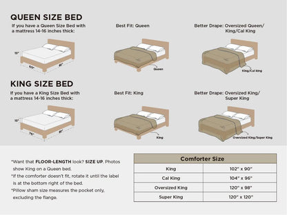 Comforter Set Microfiber Pintuck All-Season Machine-Washable