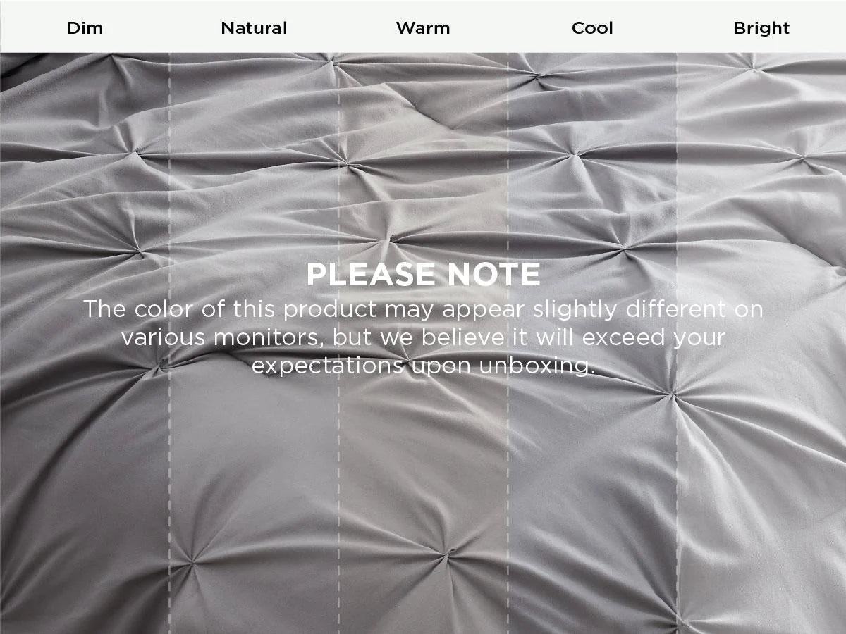 Comforter Set Microfiber Pintuck All-Season Machine-Washable