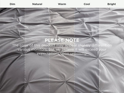 Comforter Set Microfiber Pintuck All-Season Machine-Washable