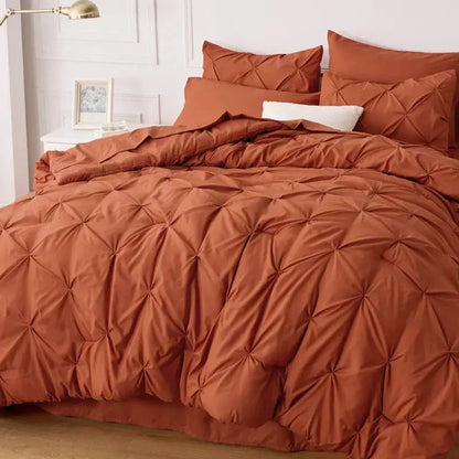 Comforter Set Pintuck Design Lightweight All-Season Microfiber