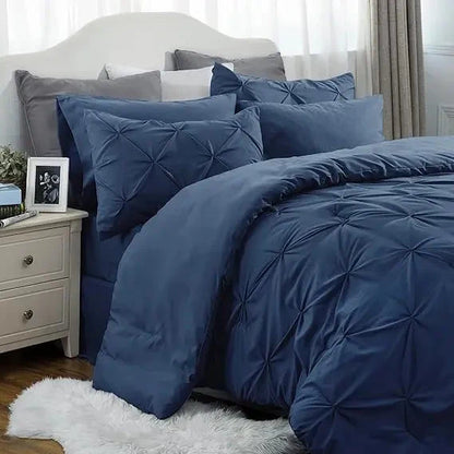 Comforter Set Pintuck Design Lightweight All-Season Microfiber