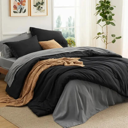 Comforter Set Pintuck Design Lightweight All-Season Microfiber
