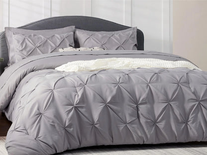 Comforter Set Pintuck Design Lightweight All-Season Microfiber