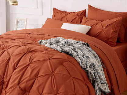 Comforter Set Pintuck Design Lightweight All-Season Microfiber