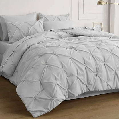 Comforter Set Pintuck Design Lightweight All-Season Microfiber