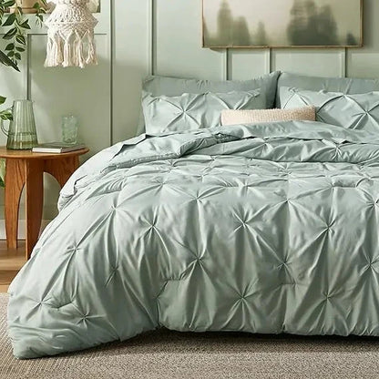 Comforter Set Pintuck Design Lightweight All-Season Microfiber
