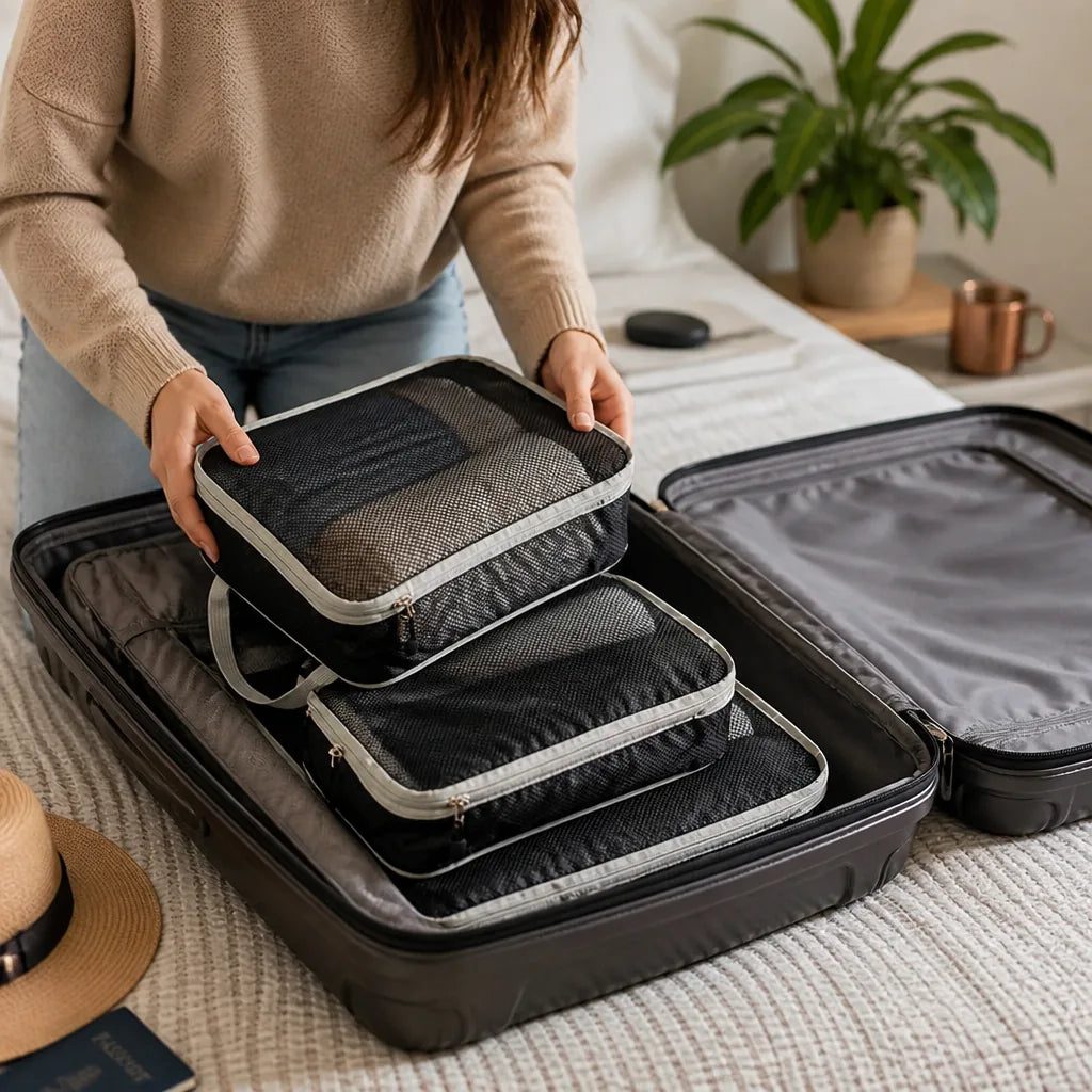 Compression Travel Mesh Viewing Window Packing Cubes (Set of 3)