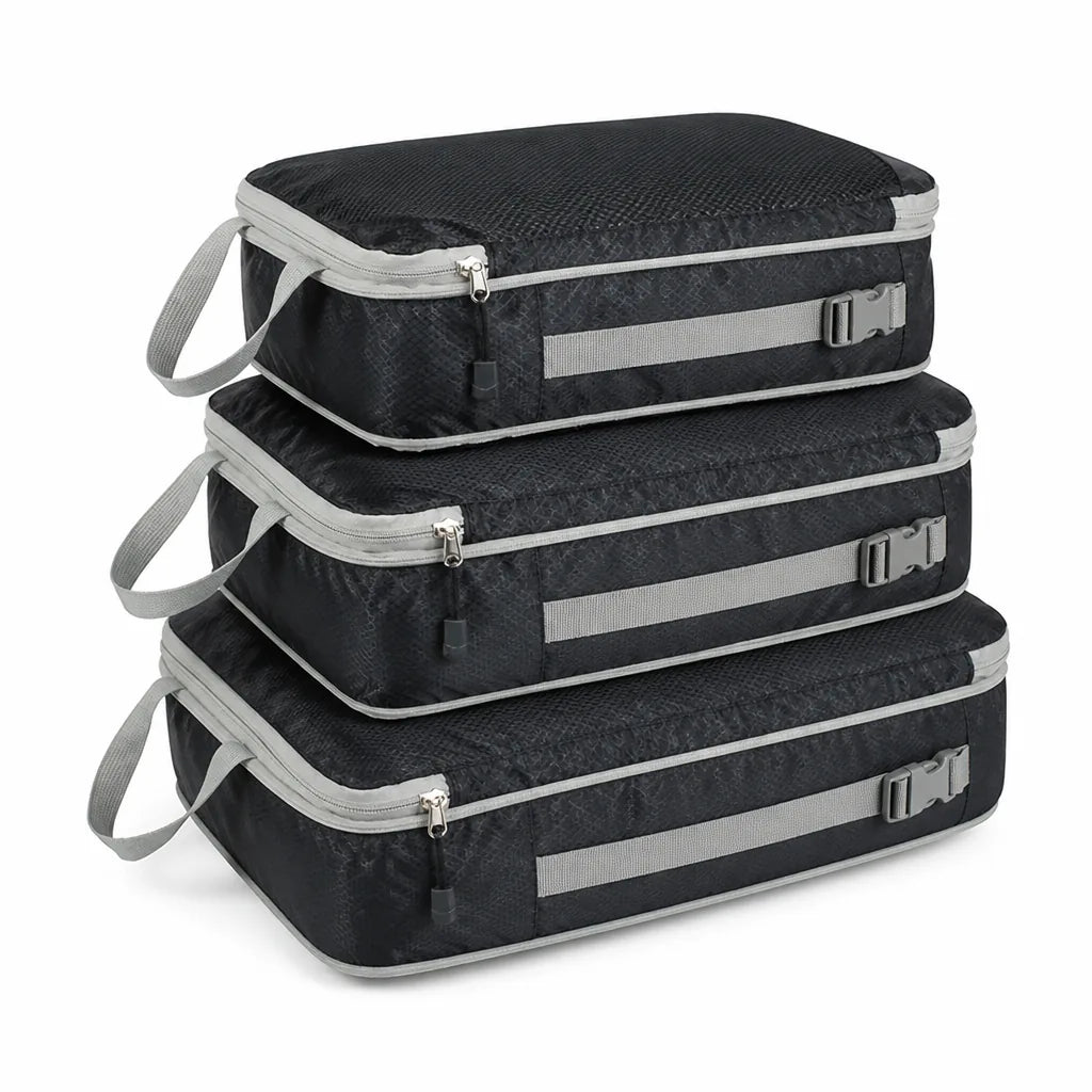 Compression Travel Mesh Viewing Window Packing Cubes (Set of 3)
