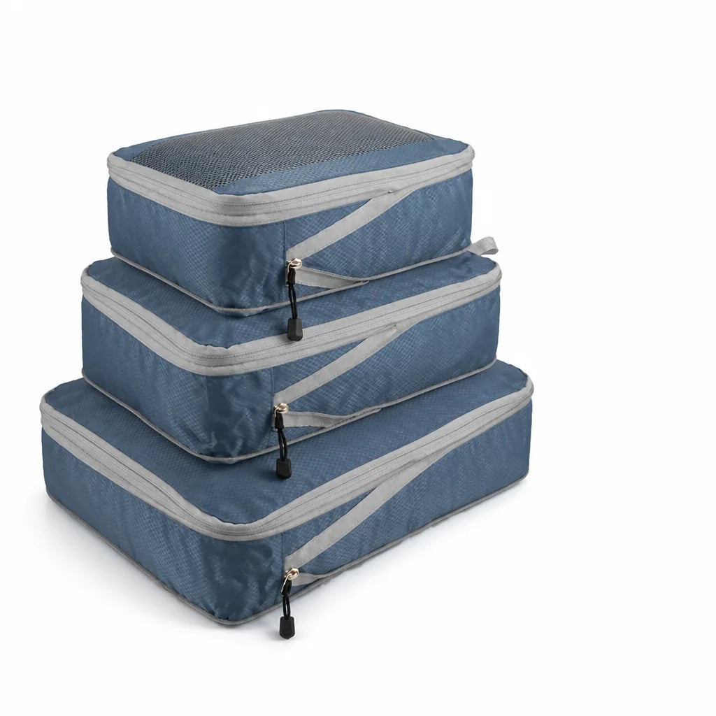 Compression Travel Mesh Viewing Window Packing Cubes (Set of 3)