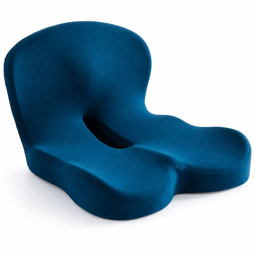Contoured Memory Foam Seat Cushion (Non-Slip Bottom And Removable Washable Cover)