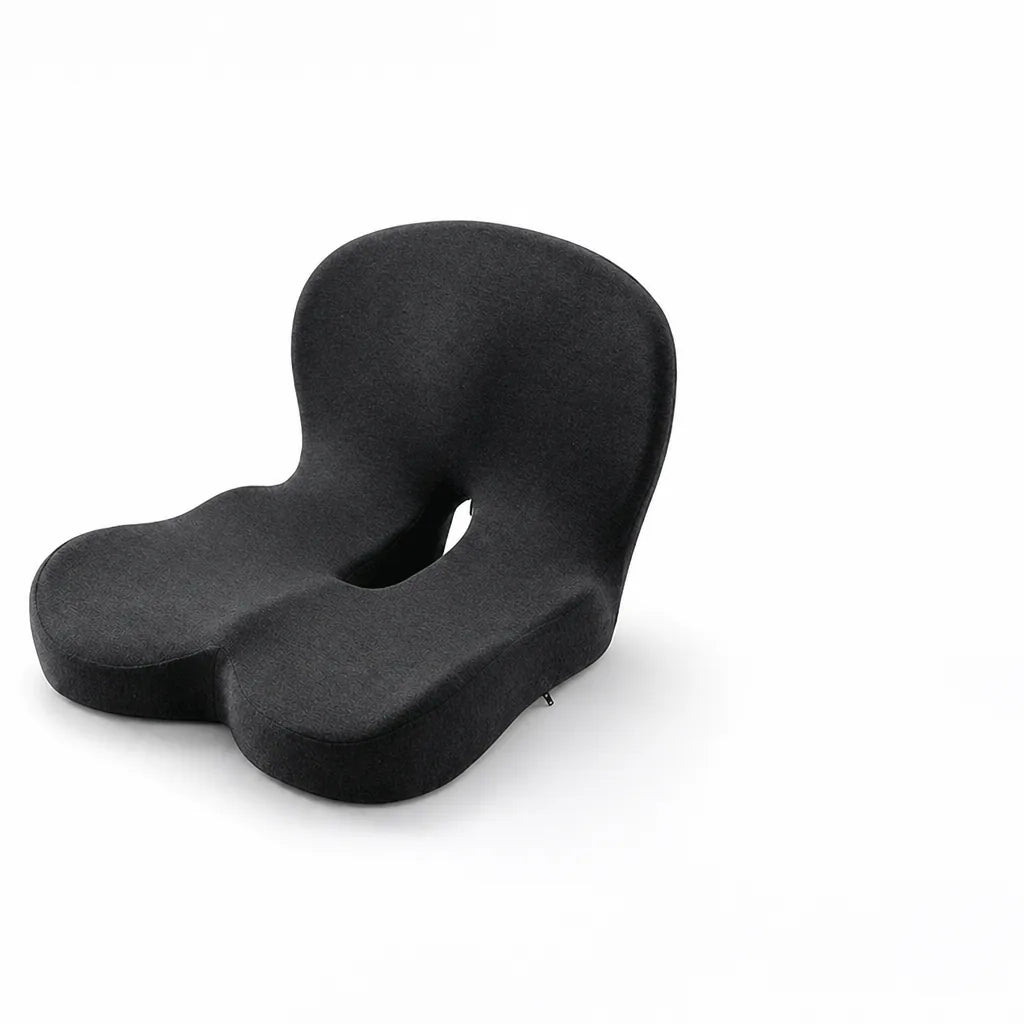 Contoured Memory Foam Seat Cushion (Non-Slip Bottom And Removable Washable Cover)
