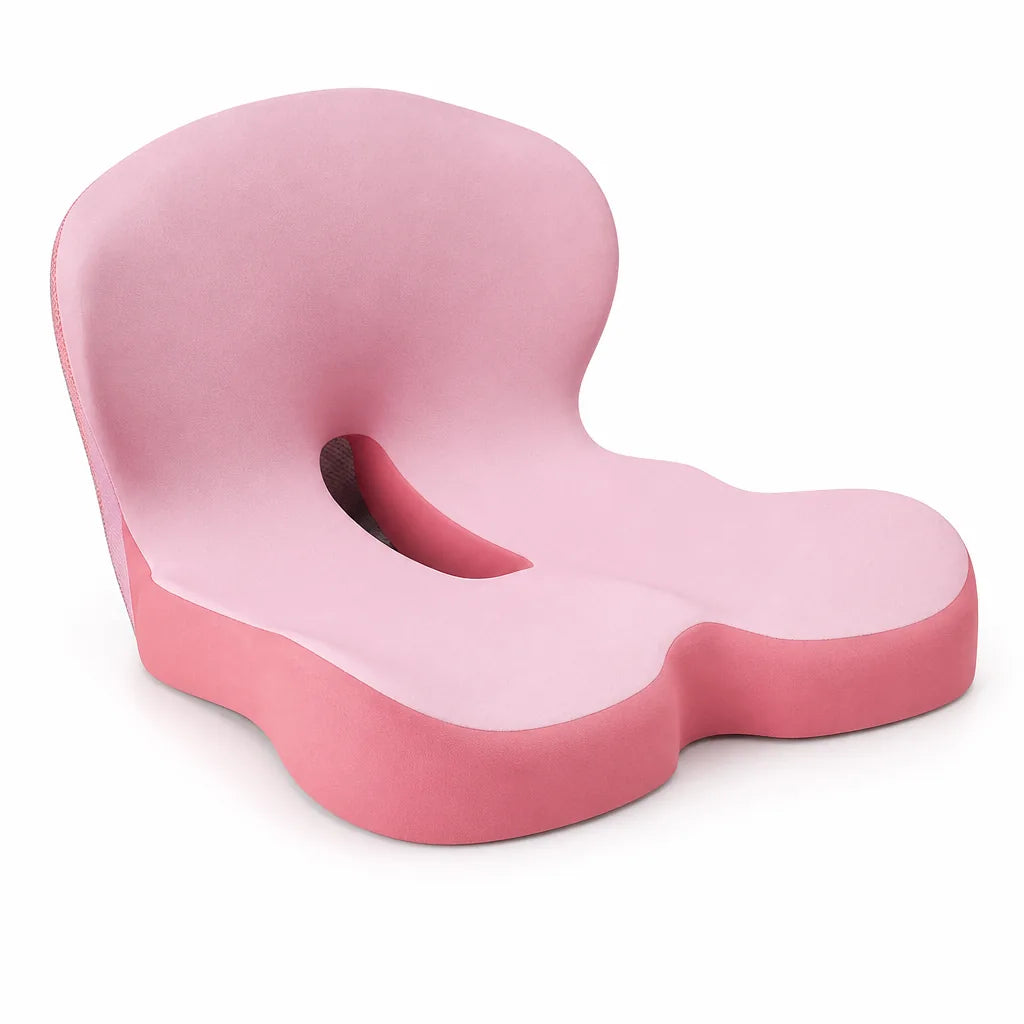 Contoured Memory Foam Seat Cushion (Non-Slip Bottom And Removable Washable Cover)