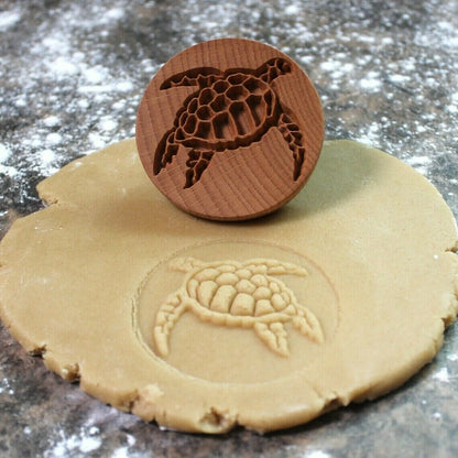 Cookie Stamp Solid Wood Intricate Floral Ergonomic Grip