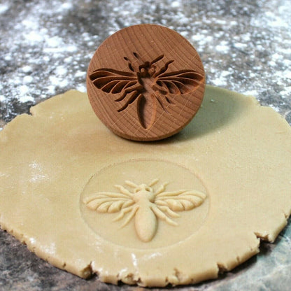 Cookie Stamp Solid Wood Intricate Floral Ergonomic Grip