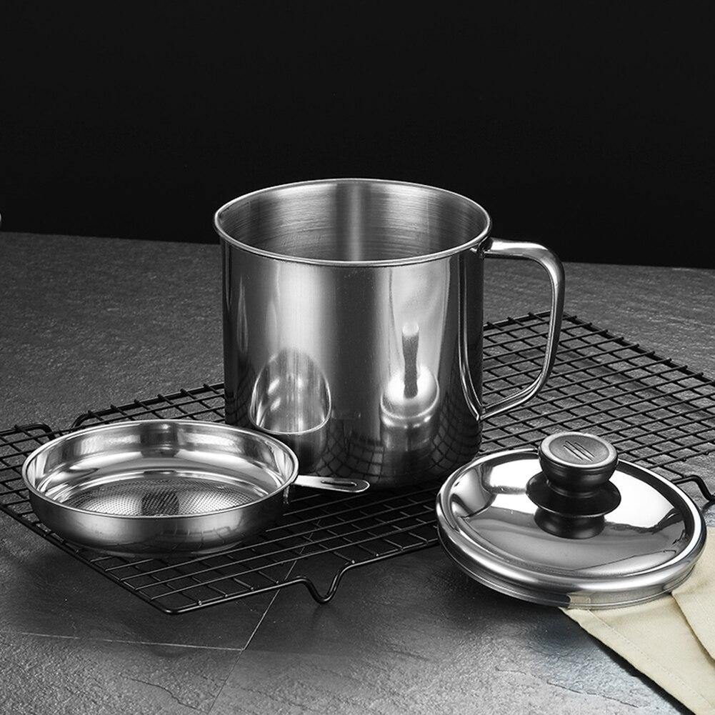Cooking Oil Separator Stainless Steel Fine Mesh 44 Fl Oz Capacity