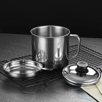 Cooking Oil Separator Stainless Steel Fine Mesh 44 Fl Oz Capacity