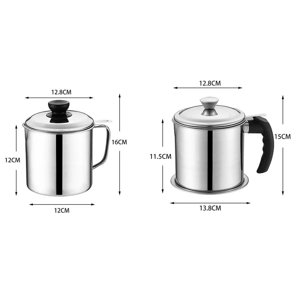 Cooking Oil Separator Stainless Steel Fine Mesh 44 Fl Oz Capacity