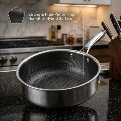 Cookware Set Tri-Ply Stainless Steel Hybrid Non-Stick