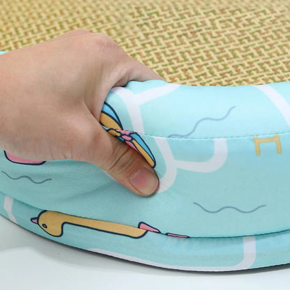 Cooling Pet Bed Rattan Surface Plush Pillow Border Wipe-Clean