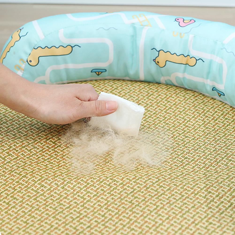 Cooling Pet Bed Rattan Surface Plush Pillow Border Wipe-Clean