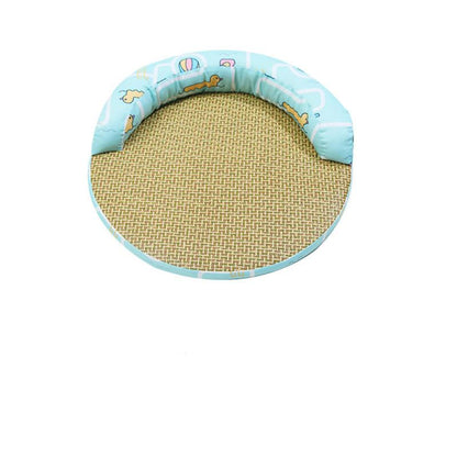 Cooling Pet Bed Rattan Surface Plush Pillow Border Wipe-Clean