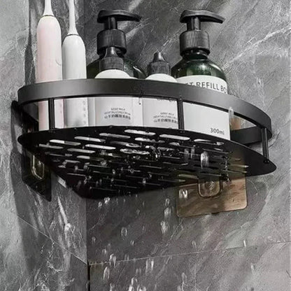 Corner Bathroom Shelf Space-Saving Rustproof Aluminum No-Drill Mount