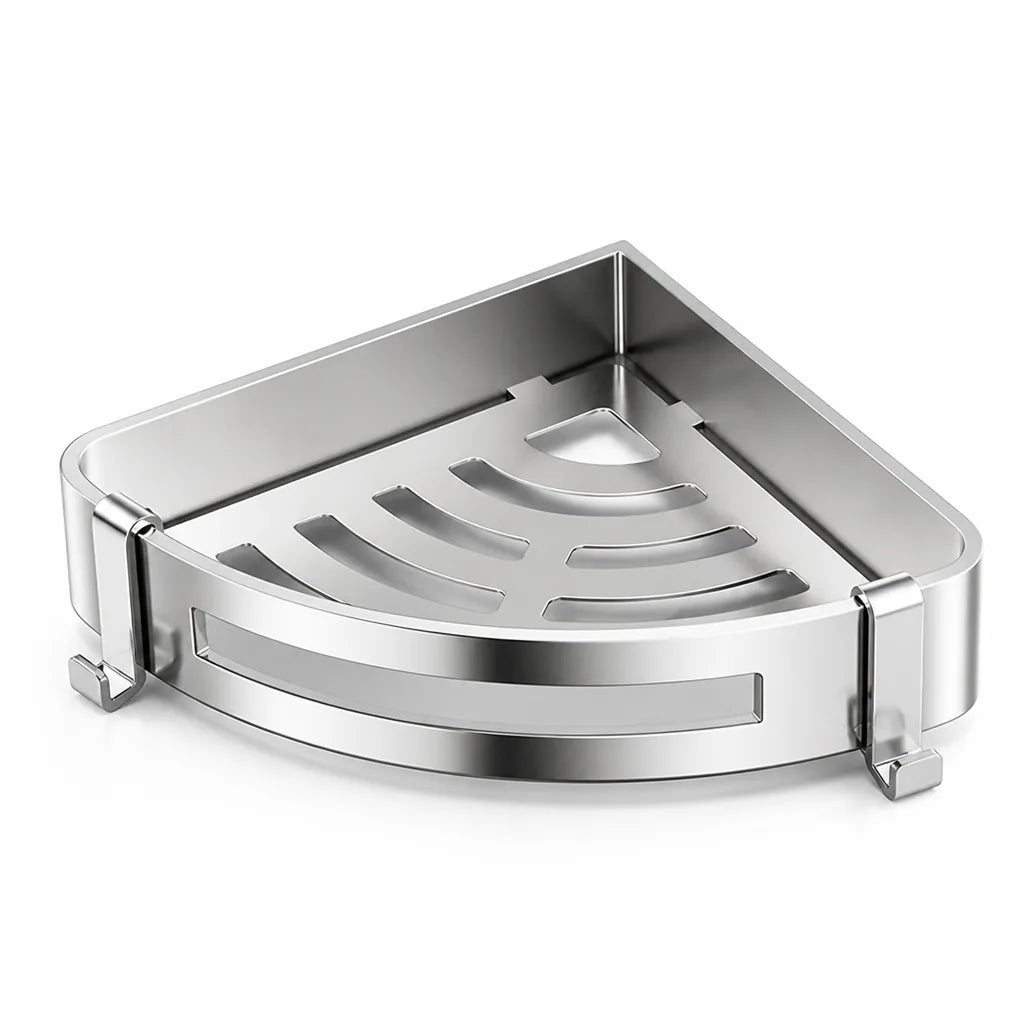 Corner Shower Basket 304 Stainless Steel No-Drill Mount