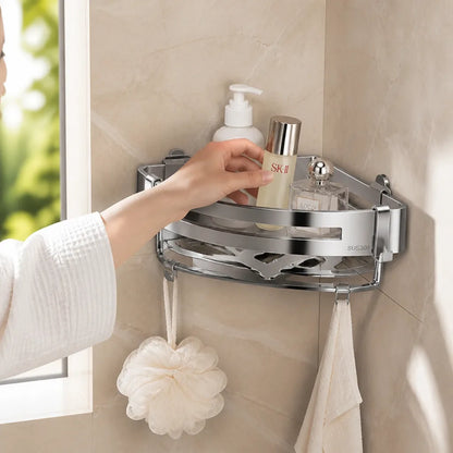 Corner Shower Basket 304 Stainless Steel No-Drill Mount