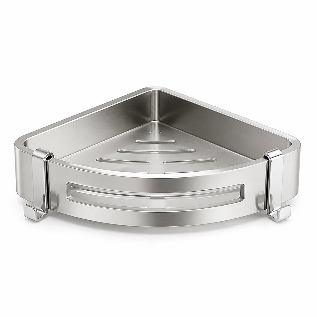 Corner Shower Basket 304 Stainless Steel No-Drill Mount