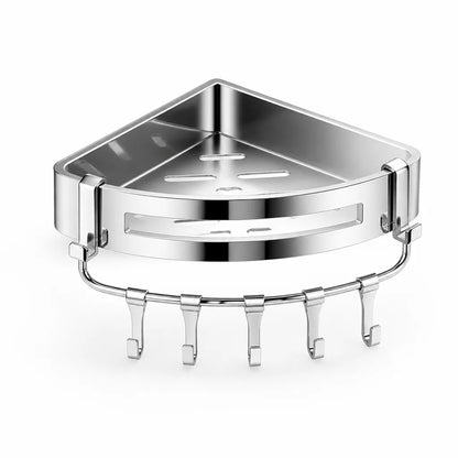 Corner Shower Basket 304 Stainless Steel No-Drill Mount