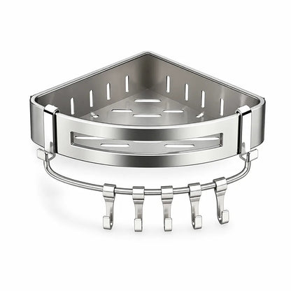 Corner Shower Basket 304 Stainless Steel No-Drill Mount