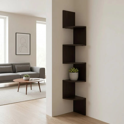 Corner Wall Shelf Multi-Tier MDF Space-Saving Storage
