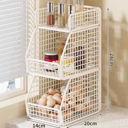 Countertop Pantry Organizer 3-Tier Metal Wire with Top Shelf