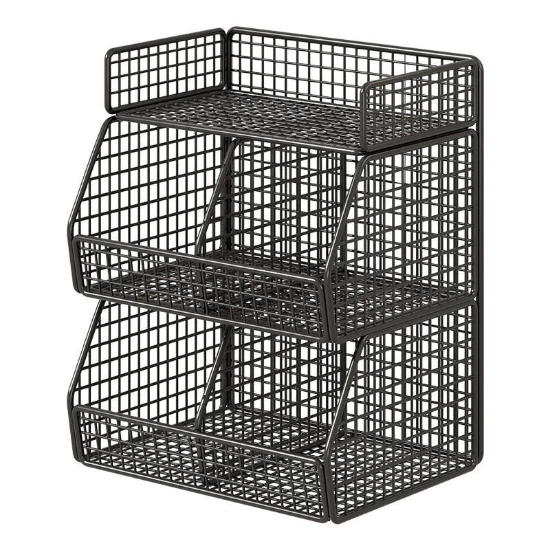 Countertop Pantry Organizer 3-Tier Metal Wire with Top Shelf