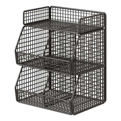 Countertop Pantry Organizer 3-Tier Metal Wire with Top Shelf
