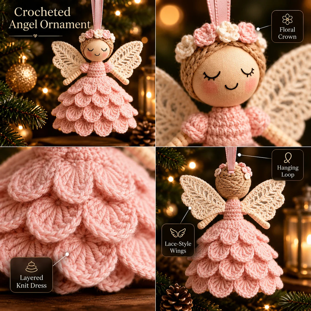 Crochet Ornament Kit Complete Soft Yarn Hook & Needle