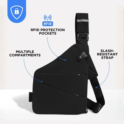 Crossbody Bag RFID-Blocking Cut-Resistant Strap Water-Repellent Polyester