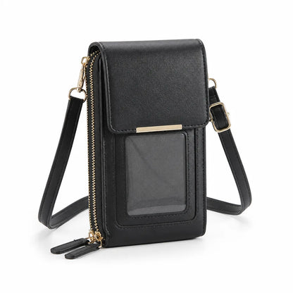 Crossbody Bag Touchscreen Window Two-Way Zipper Adjustable Strap
